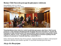 Rotary Club Szczecin pomaga hospicyjnym rodzinom - artykuł z Kuriera Szczecińskiego